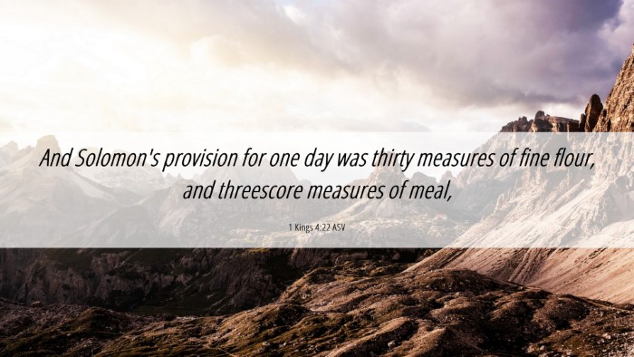 Picture 06 - 1 Kings 4:22 ASV Desktop Wallpaper - And Solomon's provision for one day was thirty - Desktop Bible Verse Wallpaper
