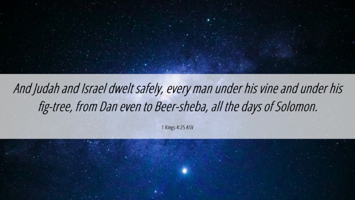 Picture 06 - 1 Kings 4:25 ASV Desktop Wallpaper - And Judah and Israel dwelt safely, every man - Desktop Bible Verse Wallpaper