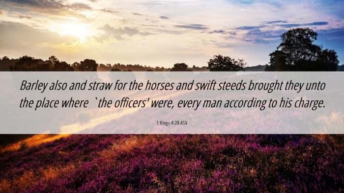 Picture 06 - 1 Kings 4:28 ASV Desktop Wallpaper - Barley also and straw for the horses and swift - Desktop Bible Verse Wallpaper