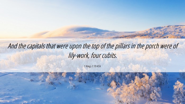 Picture 06 - 1 Kings 7:19 ASV Desktop Wallpaper - And the capitals that were upon the top of the - Desktop Bible Verse Wallpaper