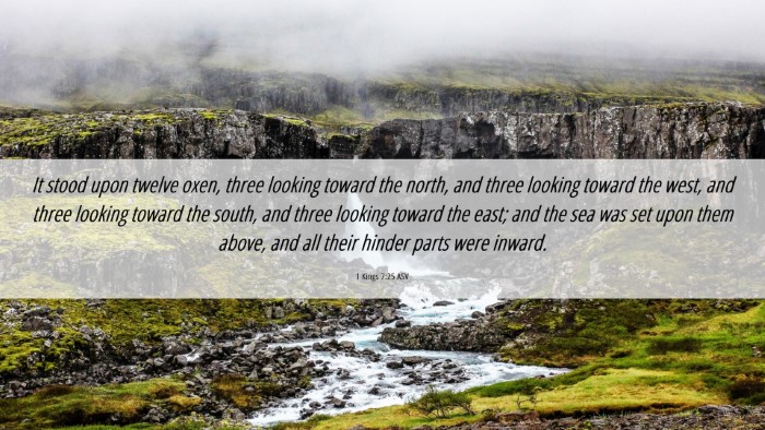 Picture 06 - 1 Kings 7:25 ASV Desktop Wallpaper - It stood upon twelve oxen, three looking toward - Desktop Bible Verse Wallpaper