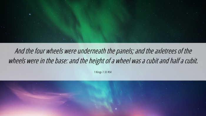 Picture 06 - 1 Kings 7:32 ASV Desktop Wallpaper - And the four wheels were underneath the panels; - Desktop Bible Verse Wallpaper