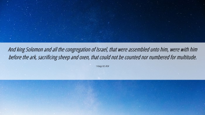 Picture 06 - 1 Kings 8:5 ASV Desktop Wallpaper - And king Solomon and all the congregation of - Desktop Bible Verse Wallpaper