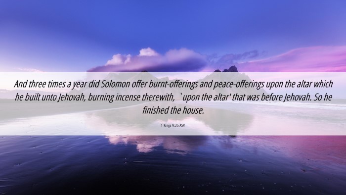 Picture 06 - 1 Kings 9:25 ASV Desktop Wallpaper - And three times a year did Solomon offer - Desktop Bible Verse Wallpaper