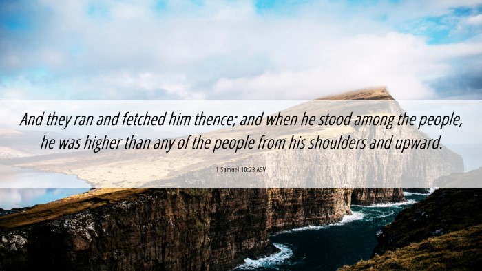 Picture 06 - 1 Samuel 10:23 ASV Desktop Wallpaper - And they ran and fetched him thence; and when he - Desktop Bible Verse Wallpaper