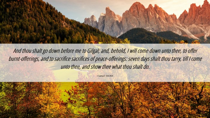Picture 06 - 1 Samuel 10:8 ASV Desktop Wallpaper - And thou shalt go down before me to Gilgal; and, - Desktop Bible Verse Wallpaper