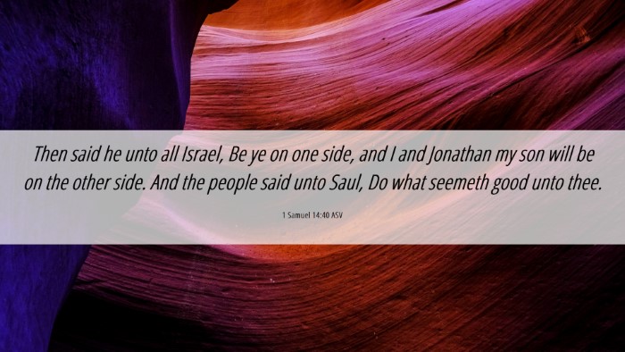 Picture 06 - 1 Samuel 14:40 ASV Desktop Wallpaper - Then said he unto all Israel, Be ye on one side, - Desktop Bible Verse Wallpaper