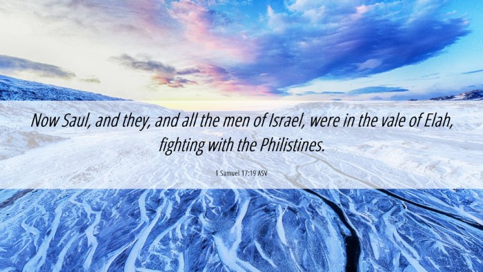 Picture 06 - 1 Samuel 17:19 ASV Desktop Wallpaper - Now Saul, and they, and all the men of Israel, - Desktop Bible Verse Wallpaper