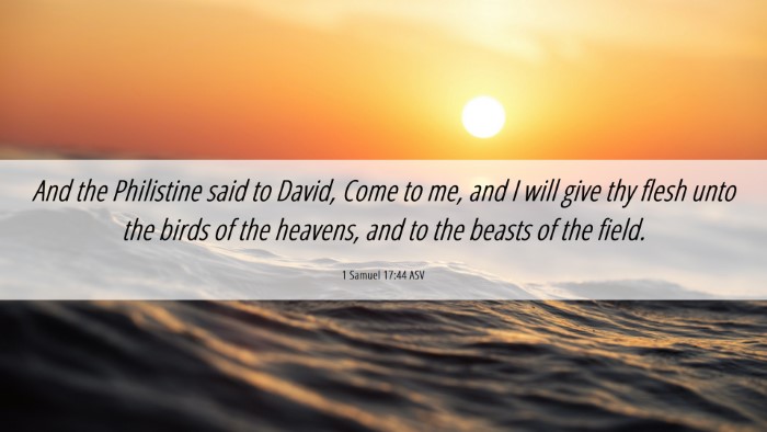 Picture 06 - 1 Samuel 17:44 ASV Desktop Wallpaper - And the Philistine said to David, Come to me, and - Desktop Bible Verse Wallpaper
