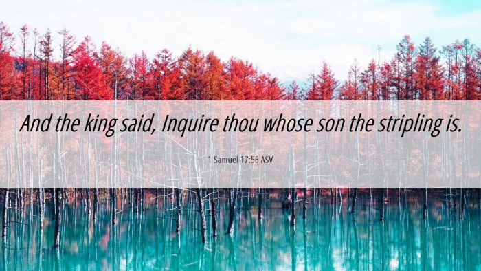 Picture 06 - 1 Samuel 17:56 ASV Desktop Wallpaper - And the king said, Inquire thou whose son the - Desktop Bible Verse Wallpaper