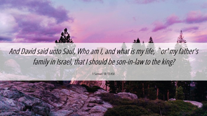 Picture 06 - 1 Samuel 18:18 ASV Desktop Wallpaper - And David said unto Saul, Who am I, and what is - Desktop Bible Verse Wallpaper