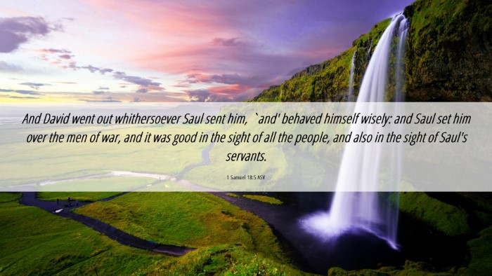 Picture 06 - 1 Samuel 18:5 ASV Desktop Wallpaper - And David went out whithersoever Saul sent him, - Desktop Bible Verse Wallpaper