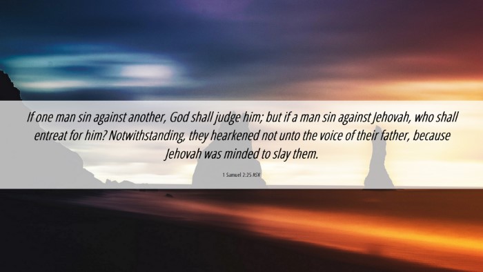 Picture 06 - 1 Samuel 2:25 ASV Desktop Wallpaper - If one man sin against another, God shall judge - Desktop Bible Verse Wallpaper