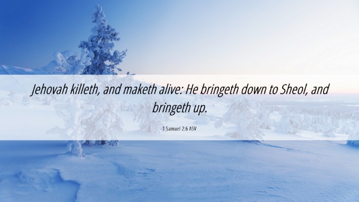 Picture 06 - 1 Samuel 2:6 ASV Desktop Wallpaper - Jehovah killeth, and maketh alive: He bringeth - Desktop Bible Verse Wallpaper