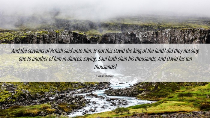 Picture 06 - 1 Samuel 21:11 ASV Desktop Wallpaper - And the servants of Achish said unto him, Is not - Desktop Bible Verse Wallpaper