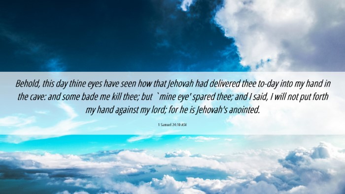 Picture 06 - 1 Samuel 24:10 ASV Desktop Wallpaper - Behold, this day thine eyes have seen how that - Desktop Bible Verse Wallpaper