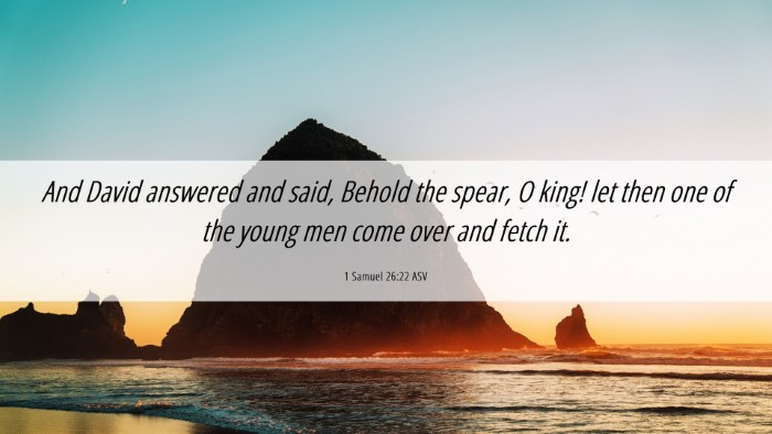 Picture 06 - 1 Samuel 26:22 ASV Desktop Wallpaper - And David answered and said, Behold the spear, O - Desktop Bible Verse Wallpaper