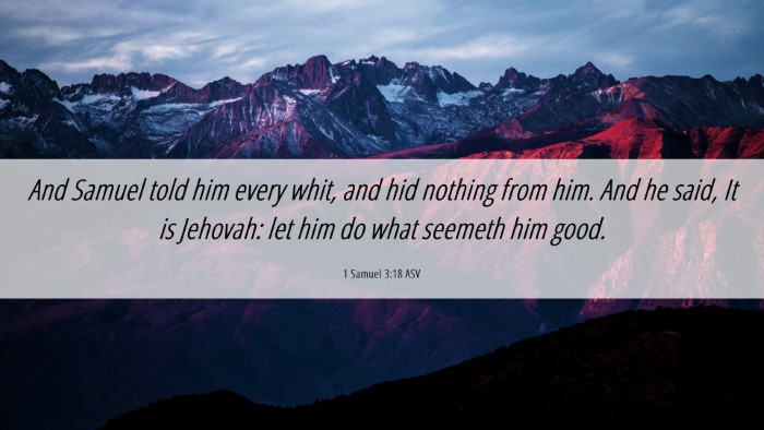 Picture 06 - 1 Samuel 3:18 ASV Desktop Wallpaper - And Samuel told him every whit, and hid nothing - Desktop Bible Verse Wallpaper