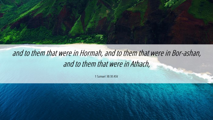 Picture 06 - 1 Samuel 30:30 ASV Desktop Wallpaper - and to them that were in Hormah, and to them that - Desktop Bible Verse Wallpaper