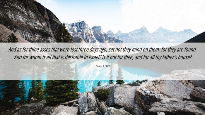 Picture 06 - 1 Samuel 9:20 ASV Desktop Wallpaper - And as for thine asses that were lost three days - Desktop Bible Verse Wallpaper