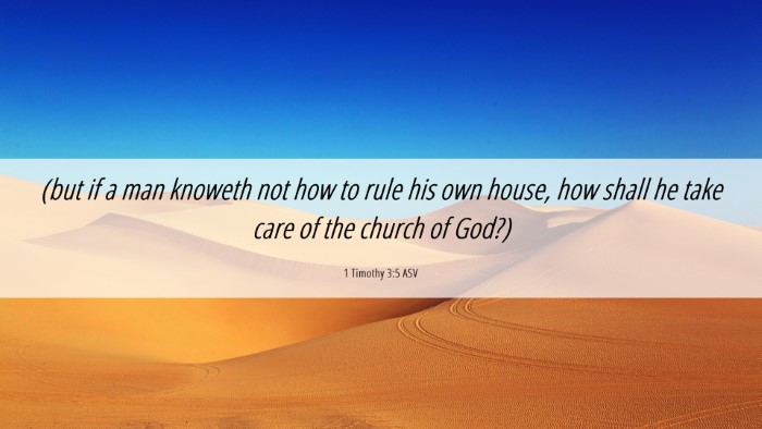 Picture 06 - 1 Timothy 3:5 ASV Desktop Wallpaper - (but if a man knoweth not how to rule his own - Desktop Bible Verse Wallpaper