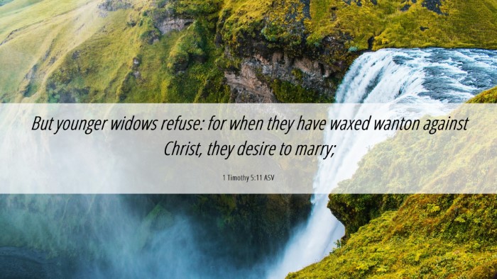 Picture 06 - 1 Timothy 5:11 ASV Desktop Wallpaper - But younger widows refuse: for when they have - Desktop Bible Verse Wallpaper