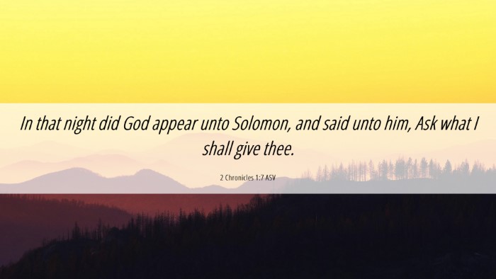 Picture 06 - 2 Chronicles 1:7 ASV Desktop Wallpaper - In that night did God appear unto Solomon, and - Desktop Bible Verse Wallpaper