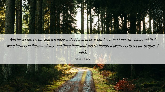 Picture 06 - 2 Chronicles 2:18 ASV Desktop Wallpaper - And he set threescore and ten thousand of them to - Desktop Bible Verse Wallpaper