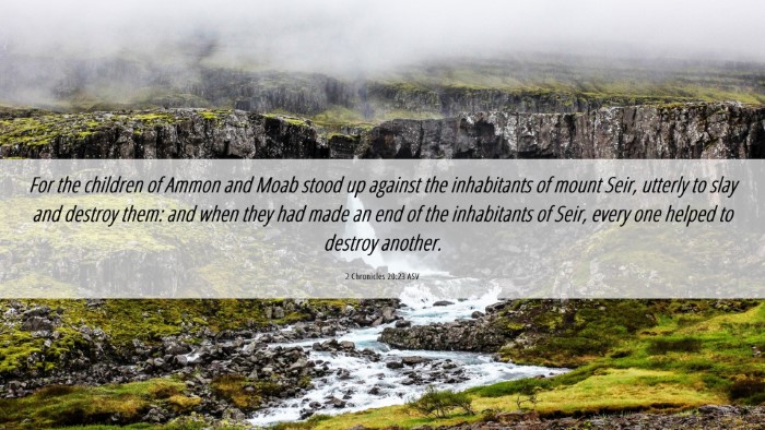 Picture 06 - 2 Chronicles 20:23 ASV Desktop Wallpaper - For the children of Ammon and Moab stood up - Desktop Bible Verse Wallpaper