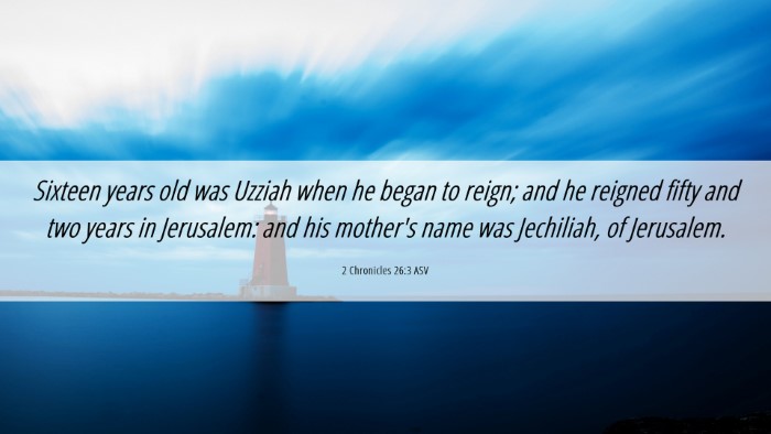 Picture 06 - 2 Chronicles 26:3 ASV Desktop Wallpaper - Sixteen years old was Uzziah when he began to - Desktop Bible Verse Wallpaper