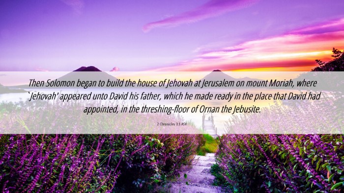Picture 06 - 2 Chronicles 3:1 ASV Desktop Wallpaper - Then Solomon began to build the house of Jehovah - Desktop Bible Verse Wallpaper