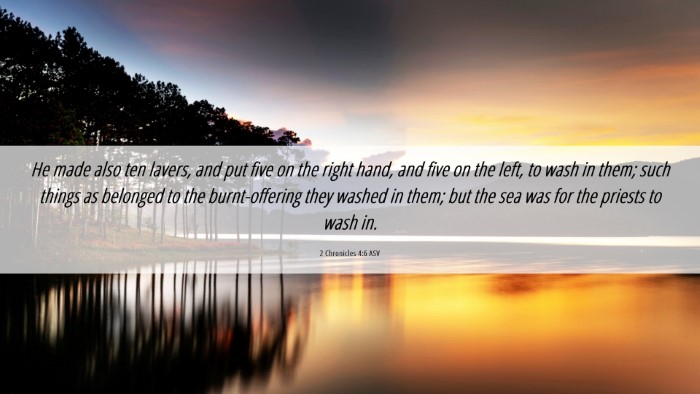 Picture 06 - 2 Chronicles 4:6 ASV Desktop Wallpaper - He made also ten lavers, and put five on the - Desktop Bible Verse Wallpaper