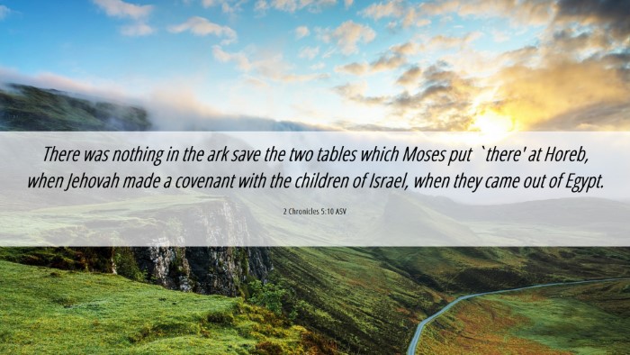 Picture 06 - 2 Chronicles 5:10 ASV Desktop Wallpaper - There was nothing in the ark save the two tables - Desktop Bible Verse Wallpaper