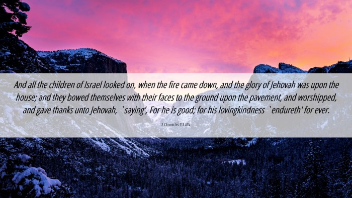 Picture 06 - 2 Chronicles 7:3 ASV Desktop Wallpaper - And all the children of Israel looked on, when - Desktop Bible Verse Wallpaper
