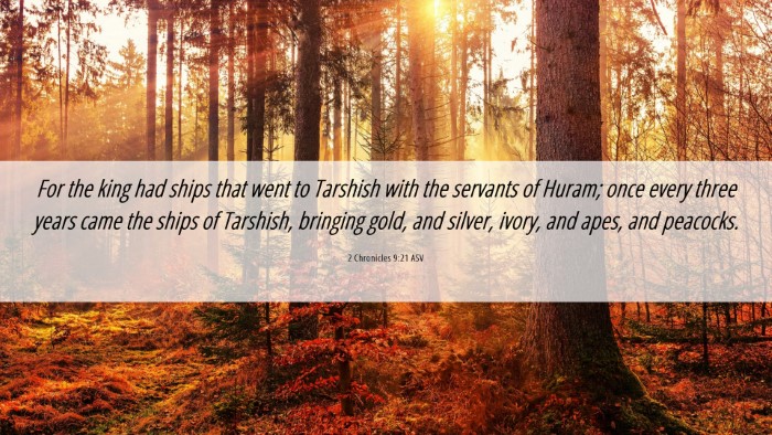 Picture 06 - 2 Chronicles 9:21 ASV Desktop Wallpaper - For the king had ships that went to Tarshish with - Desktop Bible Verse Wallpaper