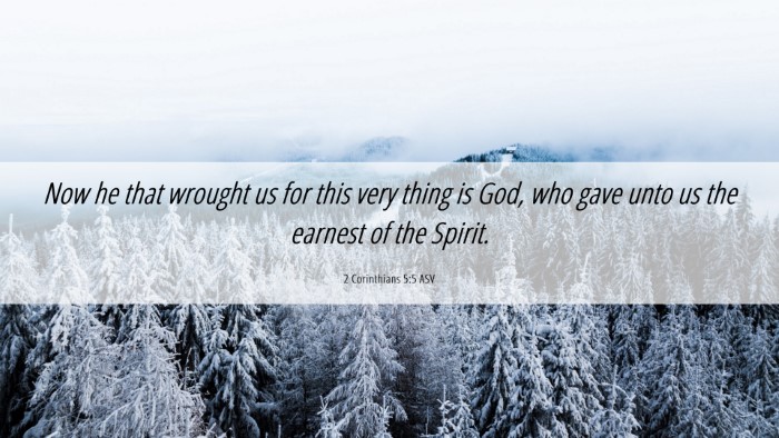 Picture 06 - 2 Corinthians 5:5 ASV Desktop Wallpaper - Now he that wrought us for this very thing is - Desktop Bible Verse Wallpaper