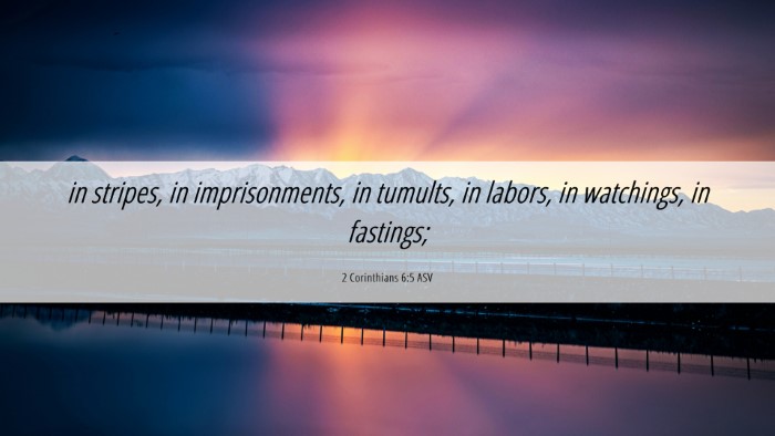 Picture 06 - 2 Corinthians 6:5 ASV Desktop Wallpaper - in stripes, in imprisonments, in tumults, in - Desktop Bible Verse Wallpaper