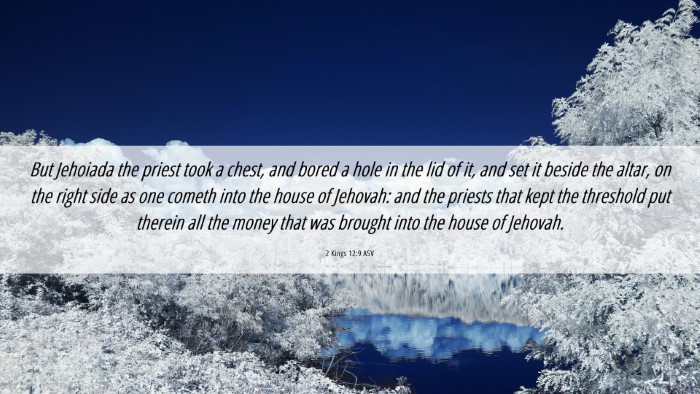 Picture 06 - 2 Kings 12:9 ASV Desktop Wallpaper - But Jehoiada the priest took a chest, and bored a - Desktop Bible Verse Wallpaper