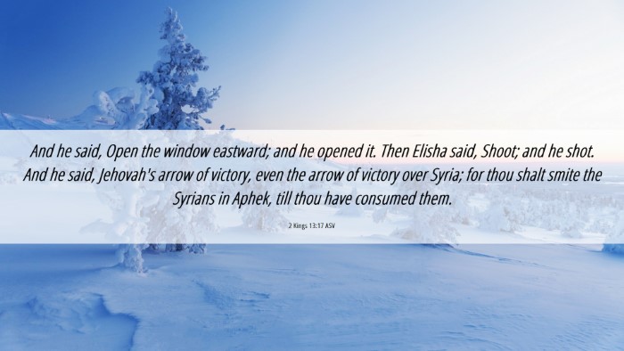 Picture 06 - 2 Kings 13:17 ASV Desktop Wallpaper - And he said, Open the window eastward; and he - Desktop Bible Verse Wallpaper