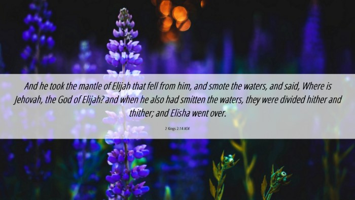 Picture 06 - 2 Kings 2:14 ASV Desktop Wallpaper - And he took the mantle of Elijah that fell from - Desktop Bible Verse Wallpaper