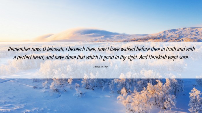 Picture 06 - 2 Kings 20:3 ASV Desktop Wallpaper - Remember now, O Jehovah, I beseech thee, how I - Desktop Bible Verse Wallpaper