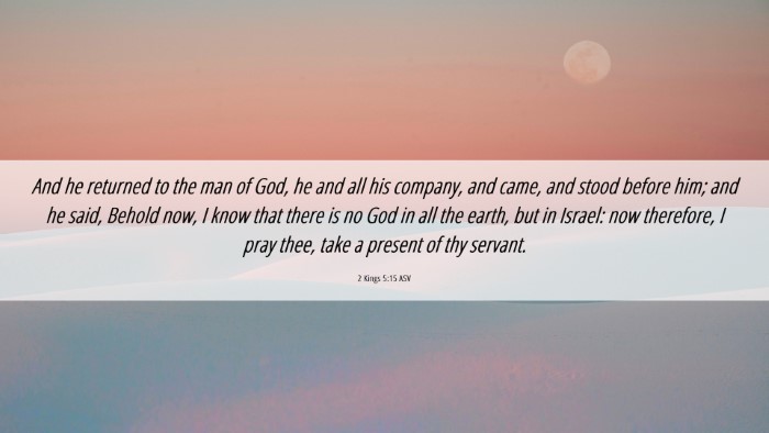 Picture 06 - 2 Kings 5:15 ASV Desktop Wallpaper - And he returned to the man of God, he and all his - Desktop Bible Verse Wallpaper