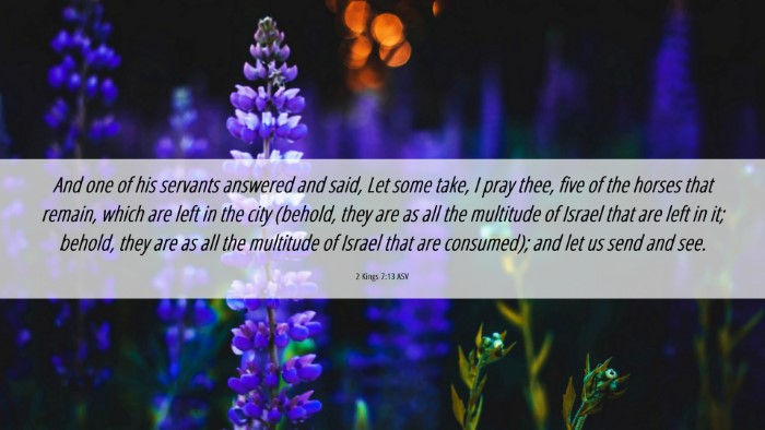 Picture 06 - 2 Kings 7:13 ASV Desktop Wallpaper - And one of his servants answered and said, Let - Desktop Bible Verse Wallpaper