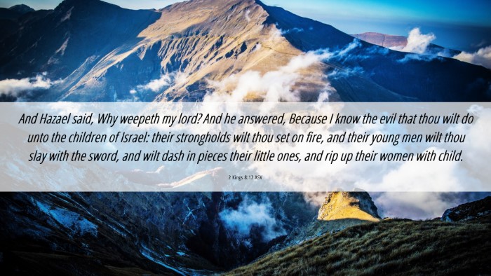 Picture 06 - 2 Kings 8:12 ASV Desktop Wallpaper - And Hazael said, Why weepeth my lord? And he - Desktop Bible Verse Wallpaper
