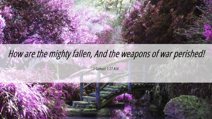 Picture 06 - 2 Samuel 1:27 ASV Desktop Wallpaper - How are the mighty fallen, And the weapons of war - Desktop Bible Verse Wallpaper