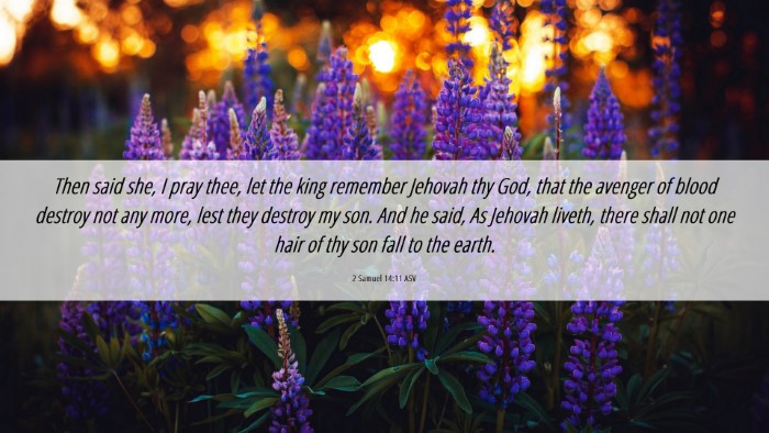 Picture 06 - 2 Samuel 14:11 ASV Desktop Wallpaper - Then said she, I pray thee, let the king remember - Desktop Bible Verse Wallpaper