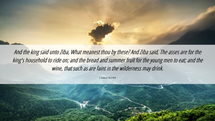 Picture 06 - 2 Samuel 16:2 ASV Desktop Wallpaper - And the king said unto Ziba, What meanest thou by - Desktop Bible Verse Wallpaper