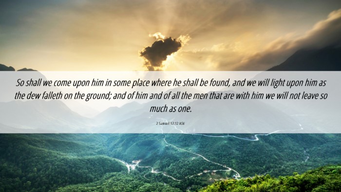 Picture 06 - 2 Samuel 17:12 ASV Desktop Wallpaper - So shall we come upon him in some place where he - Desktop Bible Verse Wallpaper