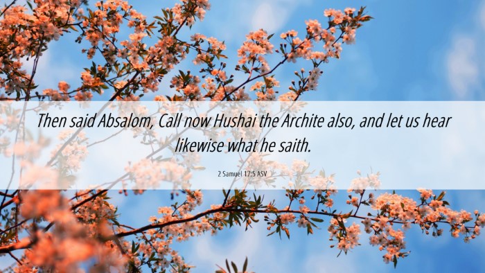 Picture 06 - 2 Samuel 17:5 ASV Desktop Wallpaper - Then said Absalom, Call now Hushai the Archite - Desktop Bible Verse Wallpaper