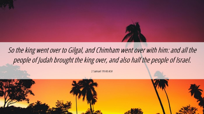 Picture 06 - 2 Samuel 19:40 ASV Desktop Wallpaper - So the king went over to Gilgal, and Chimham went - Desktop Bible Verse Wallpaper